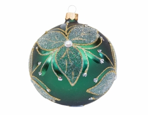 Boule De Noël 10Cm Rouge Et Fontaine Argentée De Chehoma
