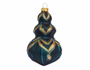 Goutte de Noël vert émeraude doré H12cm