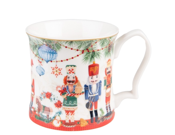 Lot De 4 Tasses De Noël Sara Miller – Porcelaine Fine Avec Détails Or 22 Carats – Collection Woodland Tales