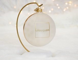 Boule de Noël pierres semi-précieuses fleur de vie D10cm