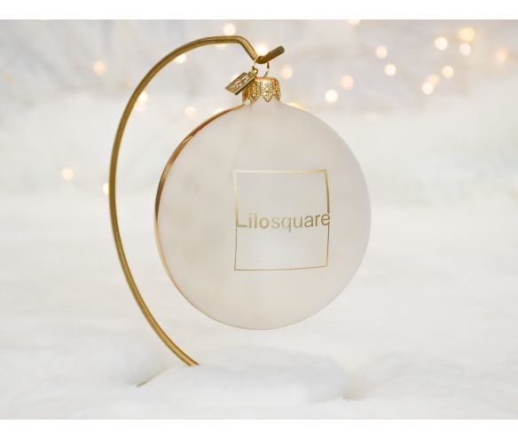 Boule de Noël pierres semi-précieuses fleur de vie D10cm