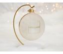 Voir la slide Boule de Noël transparente verre soufflé Fleur de Vie dorée 19 pierres semi-précieuses quartz améthyste D10cm - Lilosquare