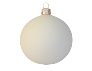 Boule de Noël blanche verre D8cm