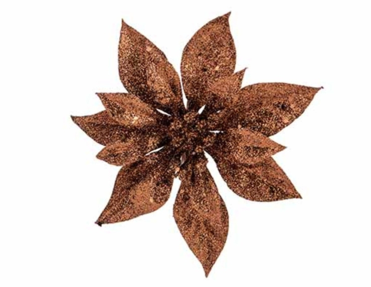 Fleur de Noël Poinsettia bronze brillant D15cm