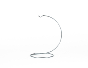 Support pour boule de Noël argenté en métal pour boule de Noël de 12 cm de diamètre.