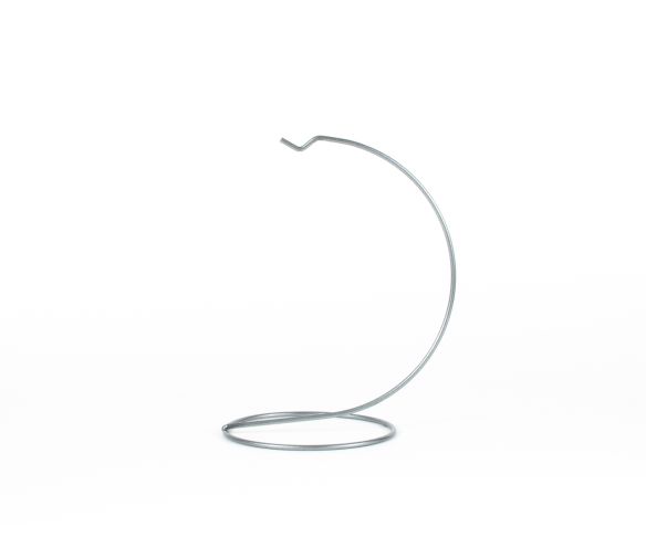 Support pour boule de Noël argenté en métal pour boule de Noël de 12 cm de diamètre.