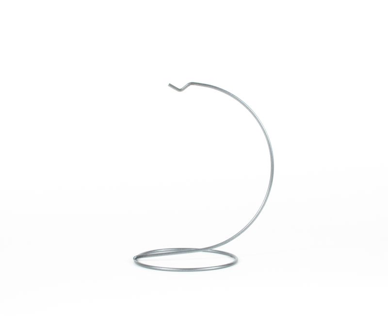 Support pour boule de Noël argenté en métal pour boule de Noël de 12 cm de diamètre.