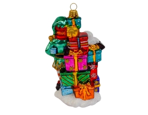 Boule de Noël Elf du Père Noël verre soufflé H20cm