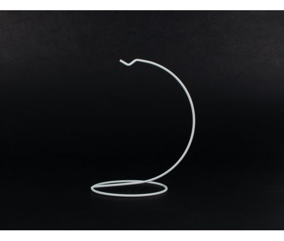 Support pour boule de noël blanc pour boule de Noël de 12cm de diamètre. Hauteur du support 14cm.