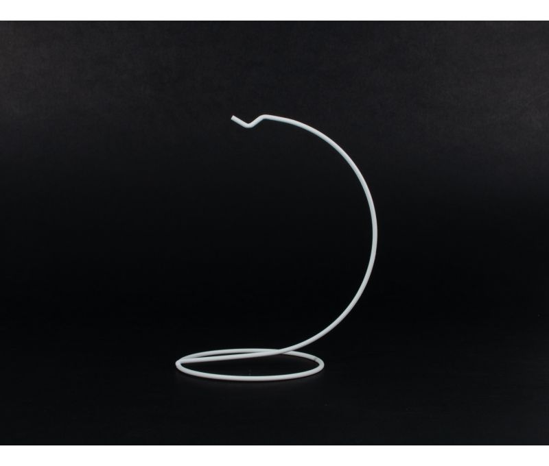 Support pour boule de noël blanc pour boule de Noël de 12cm de diamètre. Hauteur du support 14cm.
