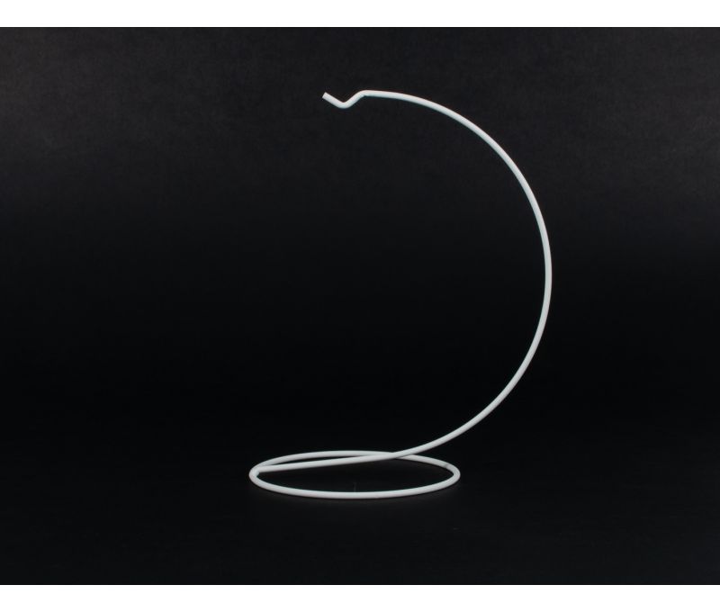 Support pour boule de noël blanc pour grande boule de Noël de 15 cm de diamètre. Hauteur du support 20cm.
