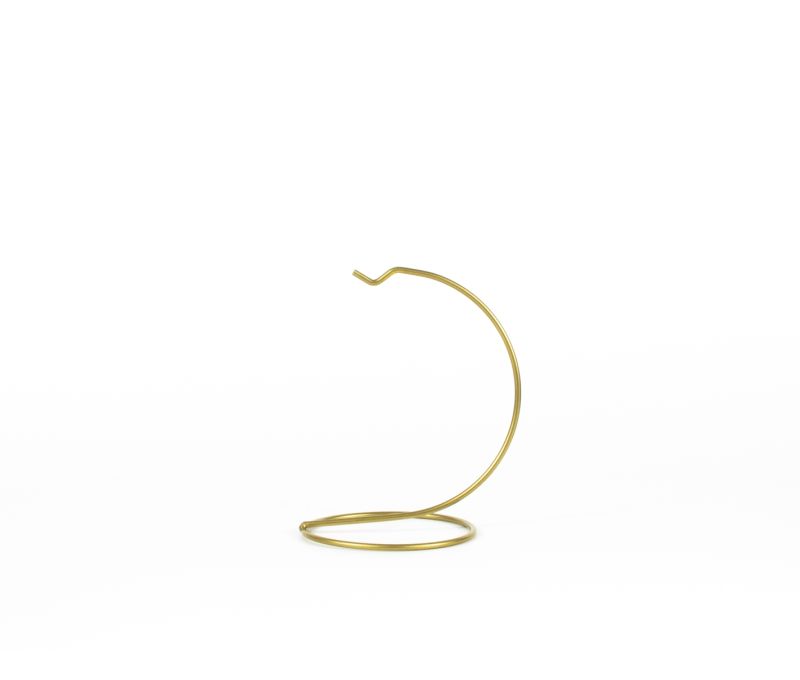 Support pour boule de noël doré pour boule de Noël de 8 cm de diamètre. Hauteur du support 12cm.