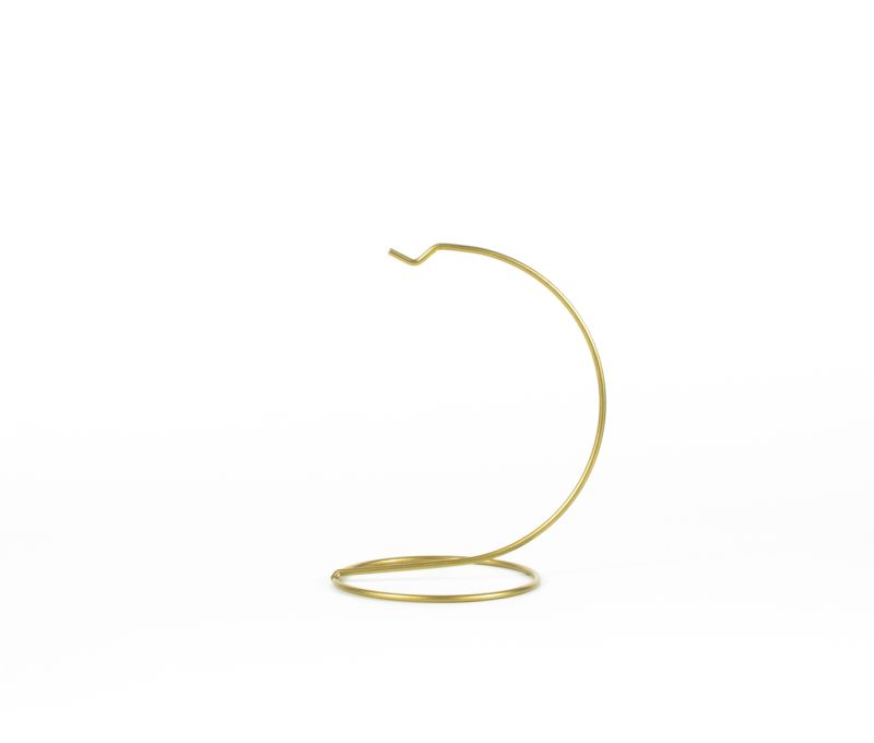 Support pour boule de noël doré pour boule de Noël de 10 cm de diamètre. Hauteur du support 14cm.