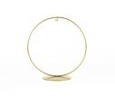 See slide Support pour boule de Noël en forme de cercle, métal doré, pour boule de Noël de 15 cm de diamètre. Hauteur du support : 20 cm.