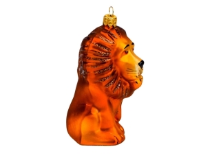 Suspension de Noël lion verre soufflé, peint à la main et made in Europe.