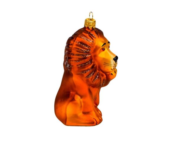 Suspension de Noël lion verre soufflé, peint à la main et made in Europe.