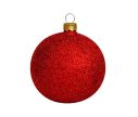 Voir la slide Boule de Noël rouge pailleté D8cm