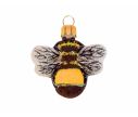 See slide Boule de Noël abeille brune en verre soufflé, décorée à la main. Made in Europe. Hauteur : 5cm