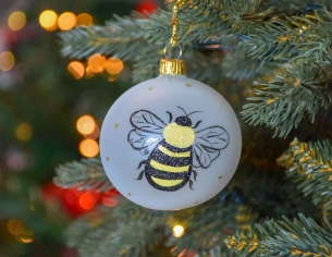 Boule de Noël translucide abeille D8cm