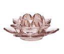 Voir la slide Bougeoir chauffe-plat verre rose transparent forme fleur de lotus pétales étagés D11,5cm - Lilosquare