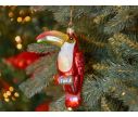 Voir la slide Suspension Noël verre soufflé toucan rouge brillant ventre blanc bec bicolore jaune vert gorge rosé H14cm