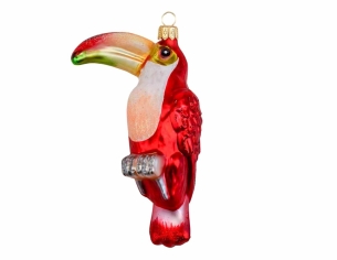 Boule de Noël toucan rouge...