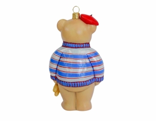 Suspension de Noël ourson Français H18cm