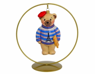 Suspension de Noël ourson Français H18cm