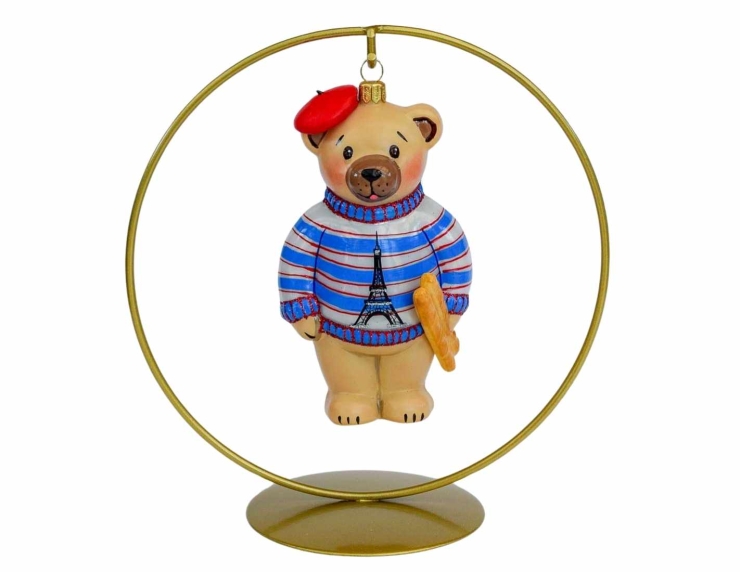 Suspension de Noël ourson Français H18cm