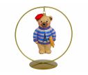 Voir la slide Suspension Noël ourson béret rouge marinière bleue Tour Eiffel baguette verre soufflé brillant H18cm - Lilosquare