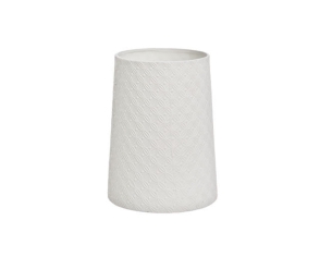 Photophore vase blanc en porcelaine - H 13cm