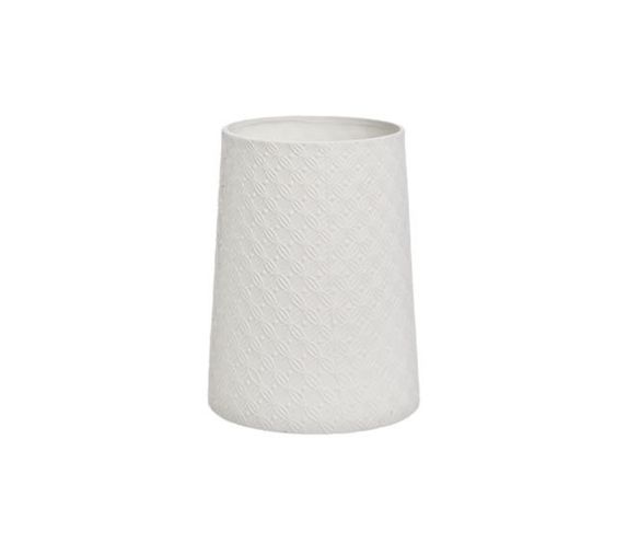 Photophore vase blanc en porcelaine - H 13cm