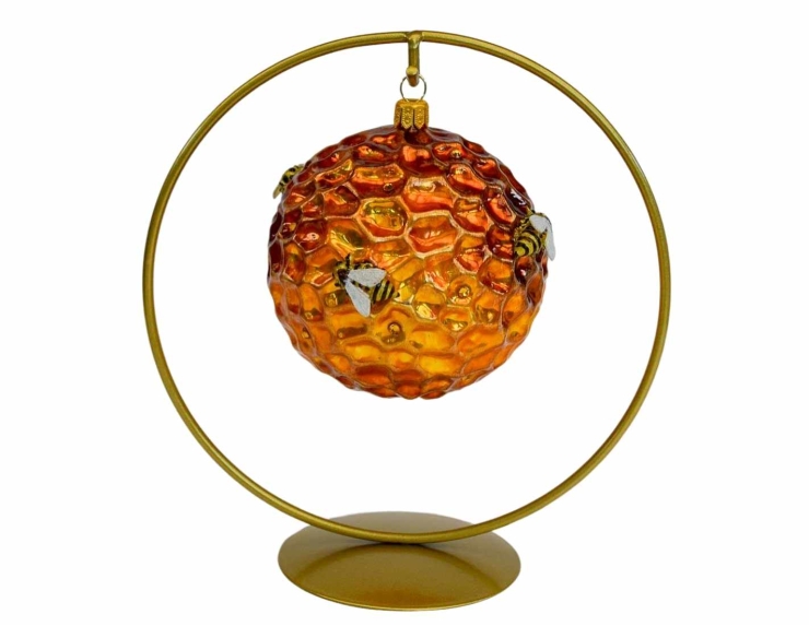 Boule de Noël abeille cristaux D10cm