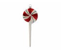 Voir la slide Suspension de Noël sucette blanche et rouge en verre soufflé pour décorer votre sapin de Noël. Made in Europe