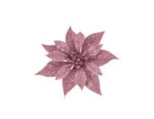 Fleur de Noël rose sur clip...