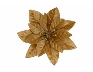 Poinsettia doré velours D12cm