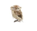 Voir la slide Hibou décoratif plumes marron crème pattes brindilles H15cm