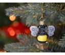 Voir la slide Boule de Noël abeille jaune et noire en verre soufflé, décorée à la main. Made in Europe, Hauteur : 5cm