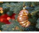 See slide Boule de Noël originale en forme de croissant en verre soufflé et peint à la main. Hauteur 8cm.