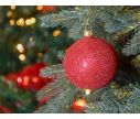 Voir la slide Boule de Noël rouge pailleté D8cm