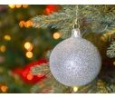 See slide Boule de Noël argenté pailleté D8cm