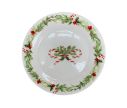 Voir la slide Assiette porcelaine blanche sucres d'orge houx rouge contour D20cm