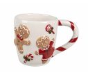 Voir la slide Tasse céramique blanche Noël motifs bonhommes pain d'épices anse rouge 330ml