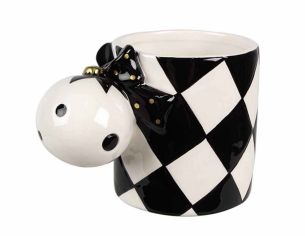 Tasse de Noël arlequin noire 350ml