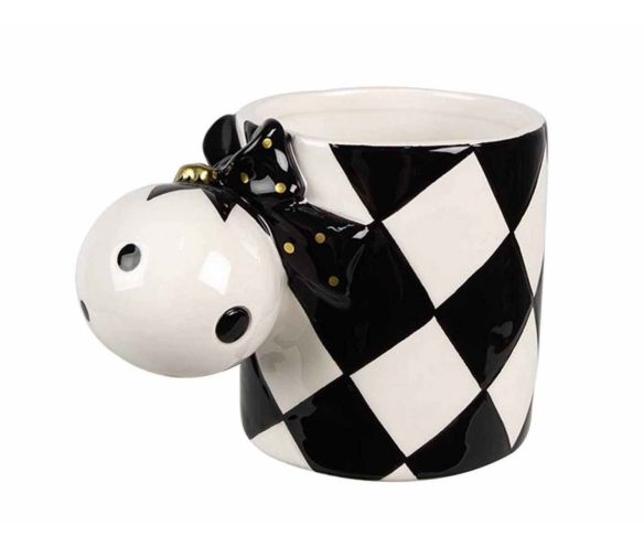 Tasse de Noël arlequin noire 350ml