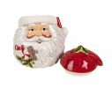 Voir la slide Grand pot à biscuit ou décoratif pour votre cuisine en forme de visage du Père Noël avec son bonnet rouge et blanc.
