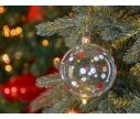 See slide Boule de Noël transparente à pois rouges, blancs et dorés.

Diamètre : 8cm