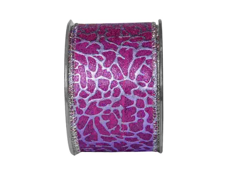 Large ruban mauve décoratif. 
Fil de fer intégré sur les côtés pour utilisation facile.