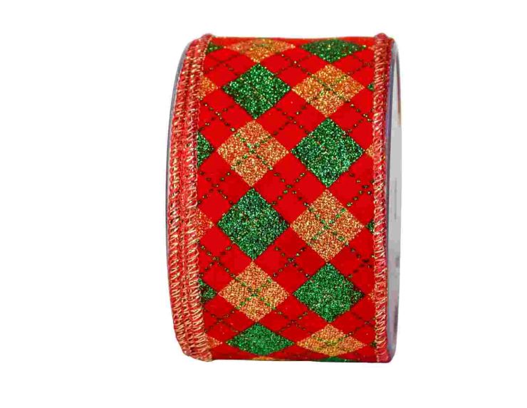 Ruban de Noël arlequin velours 9M