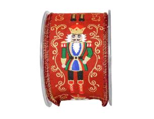 Large ruban de Noël rouge bordeaux avec des casses-noisette.

Fil de fer intégré dans le bord pour le manier facilement.